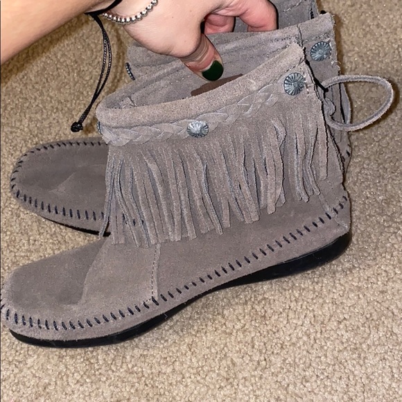 Minnetonka Shoes - Minnnetonka booties. Grey
